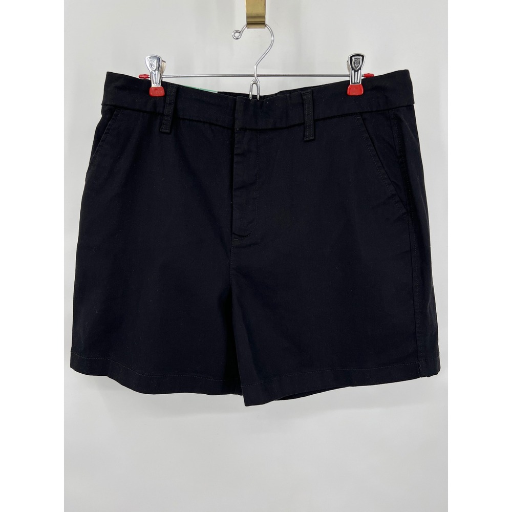Gloria Vanderbilt Womens Mid Rise Stretch Twill Chino Shorts Black Size 12‎ NEW